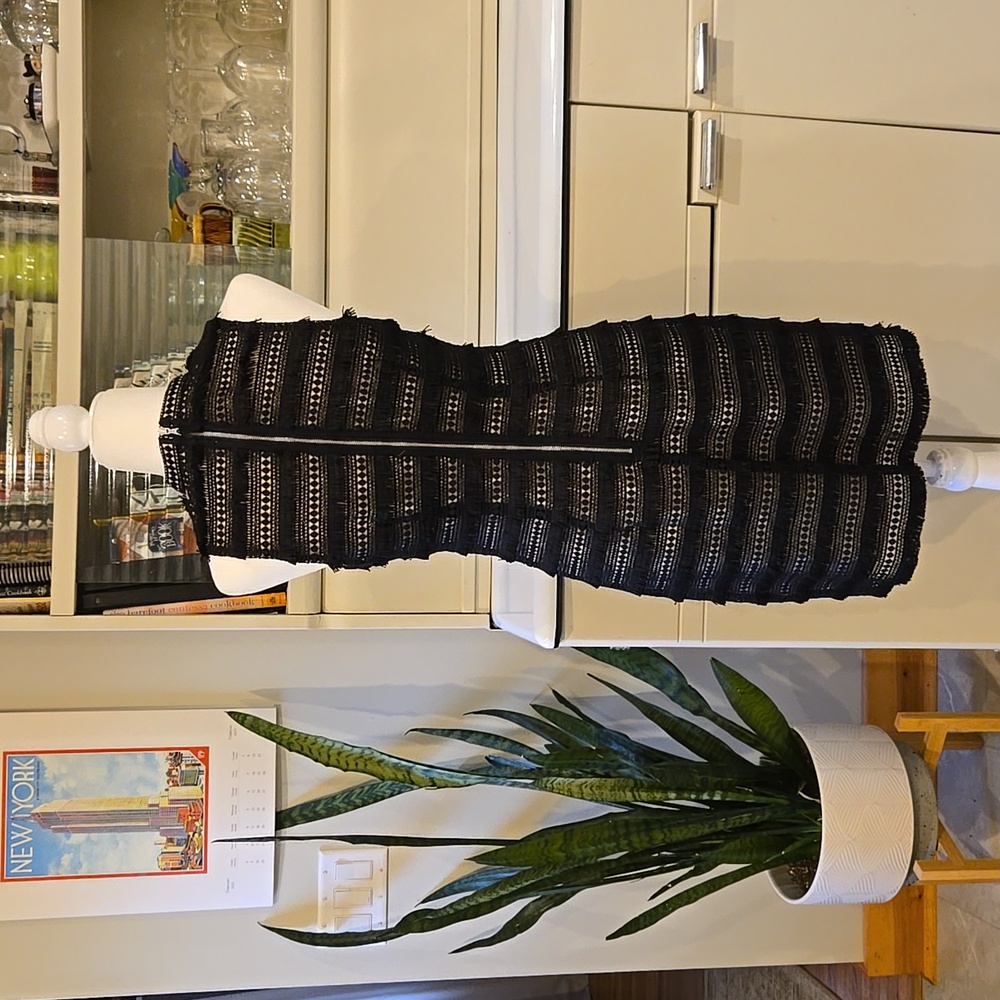 EUC Wms J. Crew Black Fringe Dress Size 2 - Picture 2 of 8